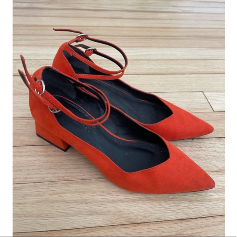 ASOS heeled red shoes